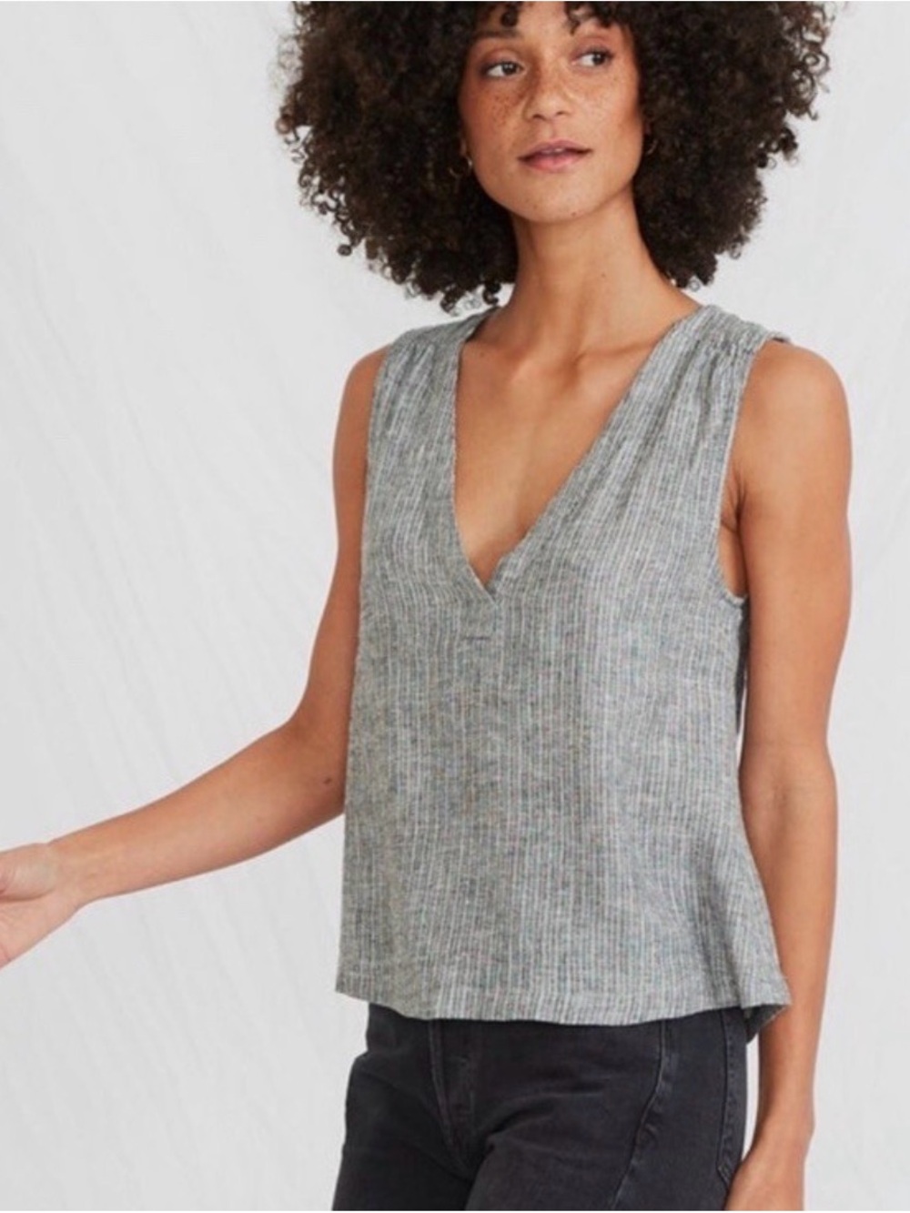 Marine Layer Grey Ribbed V-Neck Camisole